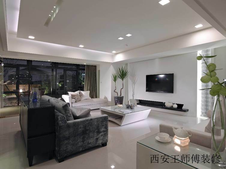 风雅素净现代别墅 客厅隔断设计