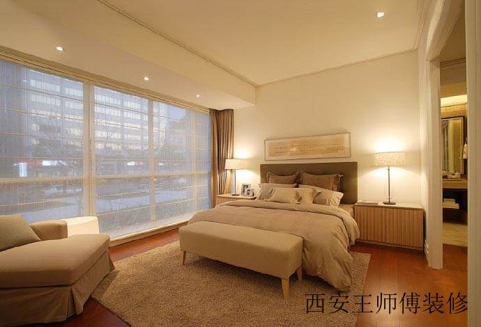 现代简约卧室落地窗效果图