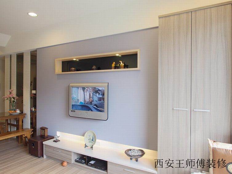 现代简约客厅 电视背景墙装潢图