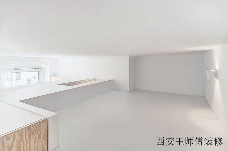 纯白明亮极简小户型跃层休闲区设计效果图