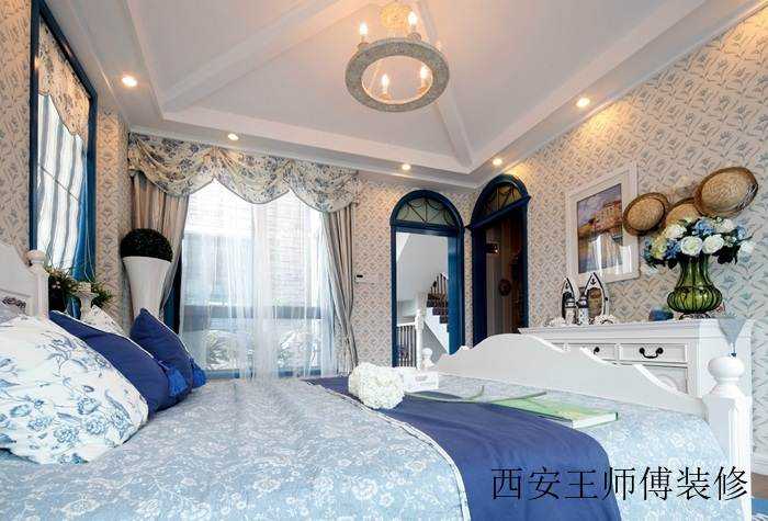 清凉地中海风格别墅卧室吊顶效果图