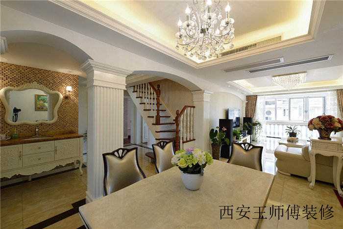 时尚简欧风格餐厅垭口隔断设计效果图