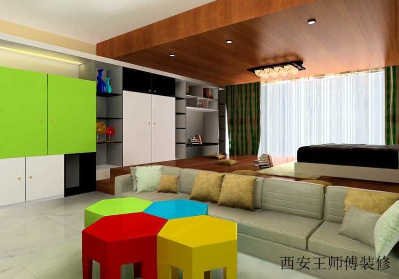 创意混搭家居实木吊顶效果图