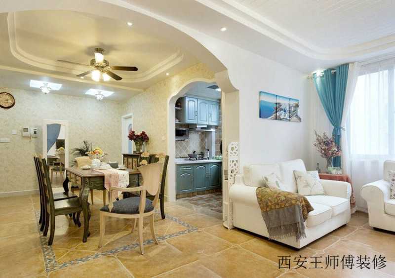 地中海装修风格餐厅吊顶设计图