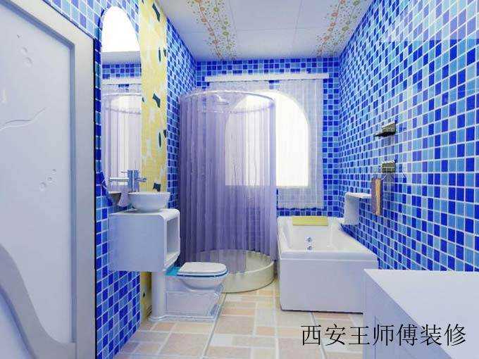沁蓝色地中海风情卫生间效果图