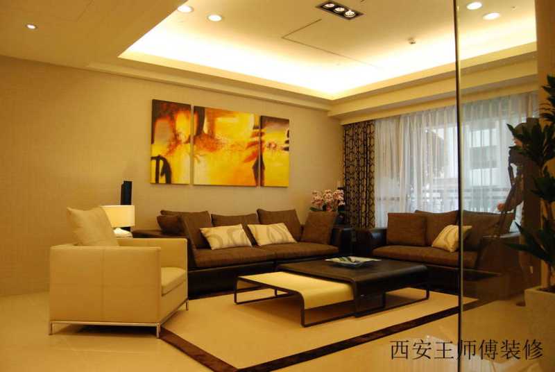 昏黄简约艺术风格客厅设计欣赏图