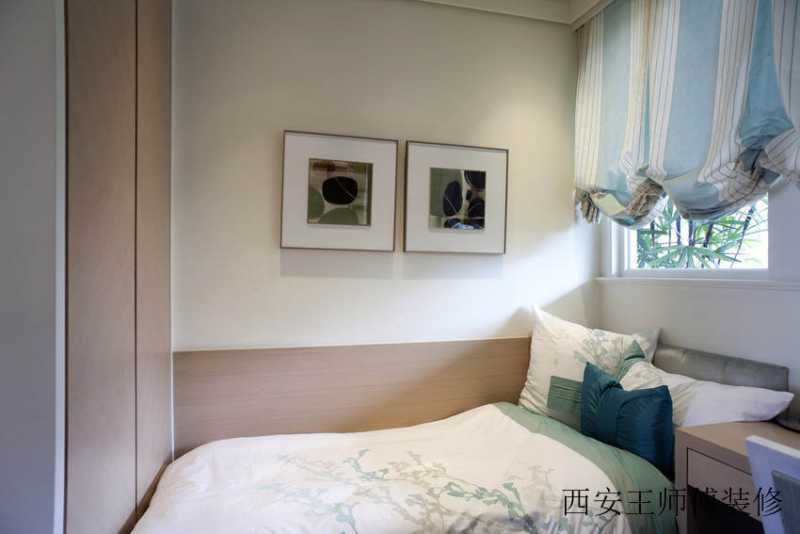 唯美清新现代风格卧室窗帘装饰效果图