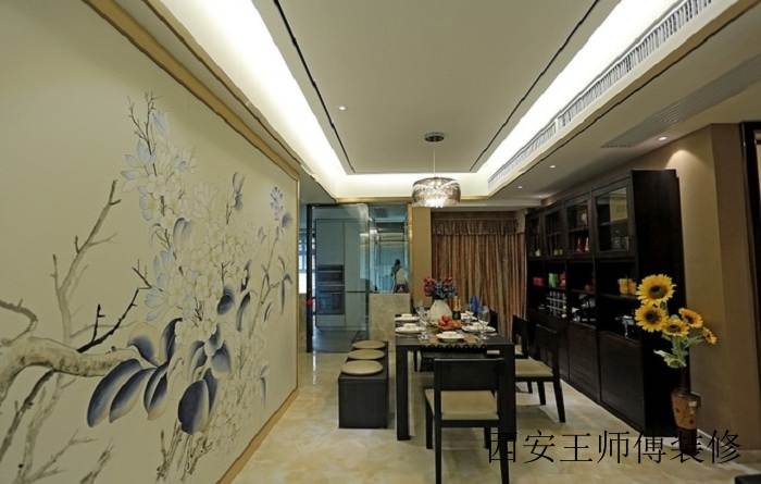 时尚现代家居餐厅手绘墙装饰欣赏图
