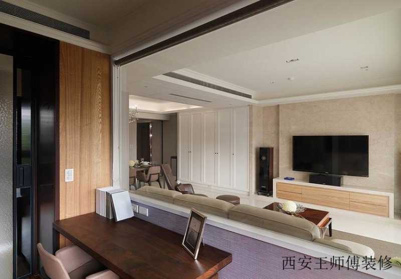 简约现代风室内客厅书房半隔断设计效果图