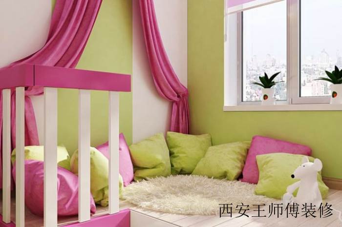 唯美现代简约儿童房局部图