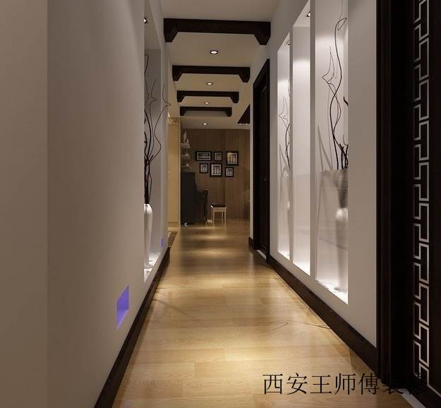新中式风格过道玄关设计装潢案例图