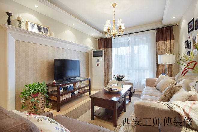 美式田园风电视背景墙设计