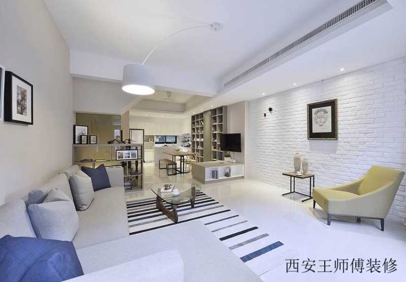 纯净简约开放式公寓室内效果图