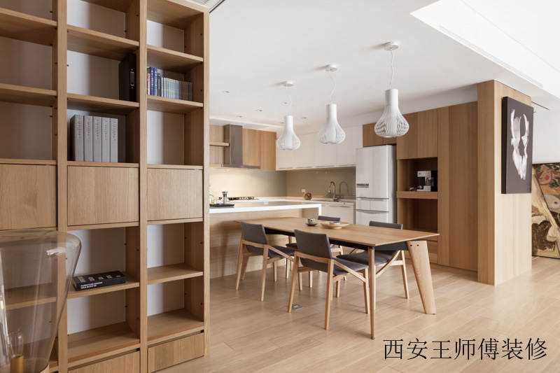 简约原木风餐厅设计装修效果图