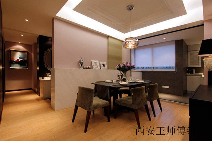 素雅简约现代开放式餐厅吊顶设计