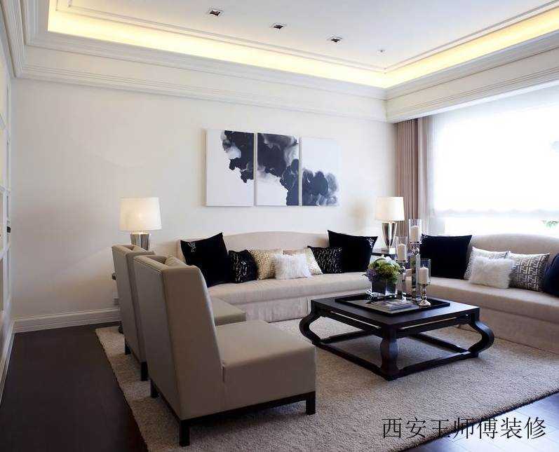 简洁纯净时尚现代公寓室内装潢效果图