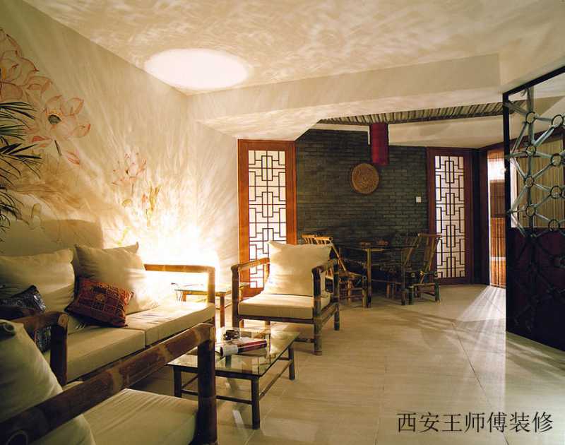 80平米昏黄中式仿古格调二居设计效果图