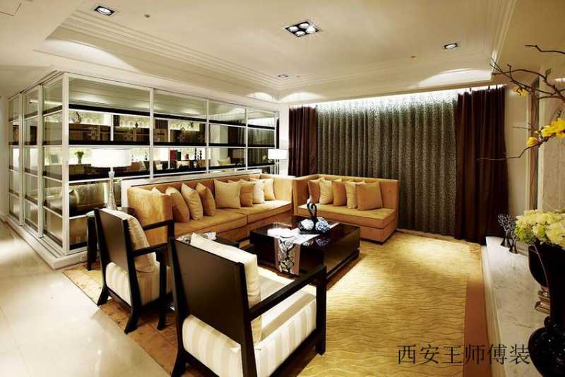 后现代风格客厅地毯装饰图
