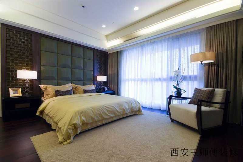 素雅现代卧室床头背景墙设计