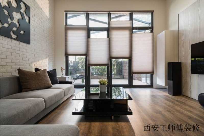别墅客厅现代风格玻璃门隔断设计装修图