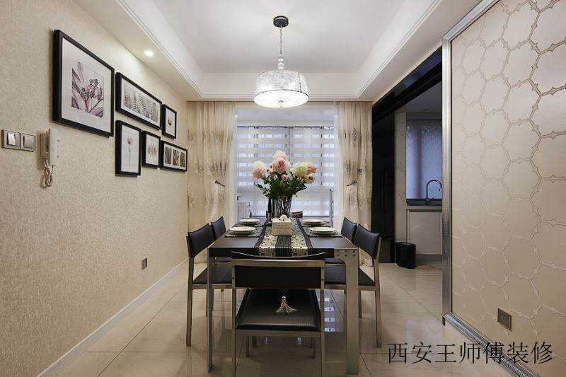 黑白现代优雅餐厅装潢效果图