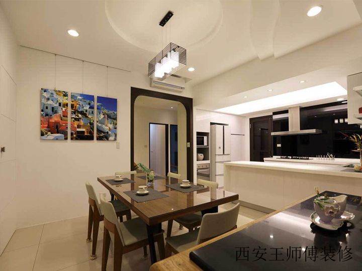 时尚现代小户型餐厨房吊顶隔断设计