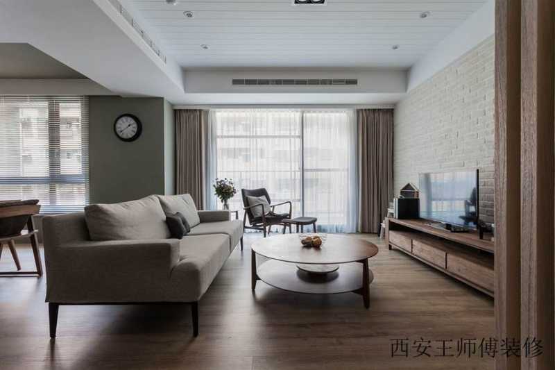 实木简约现代客厅装修效果图