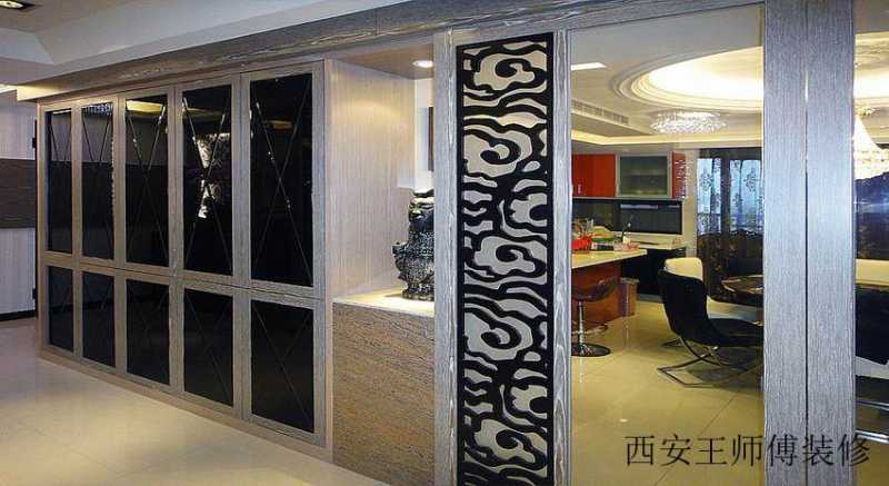 现代简欧餐厅隔断设计案例图