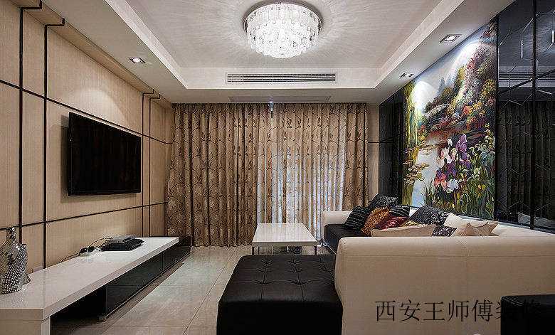 素雅现代含蓄简约风格二居客厅家装案例图