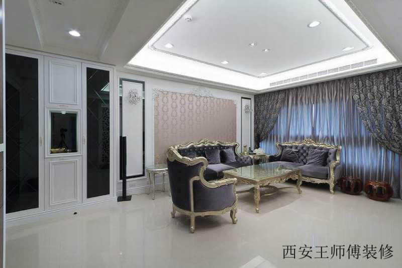 低奢唯美简欧客厅家具装饰图