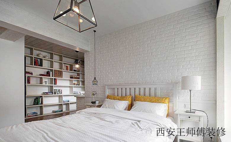 白色北欧风格卧室收纳柜设计装修效果图