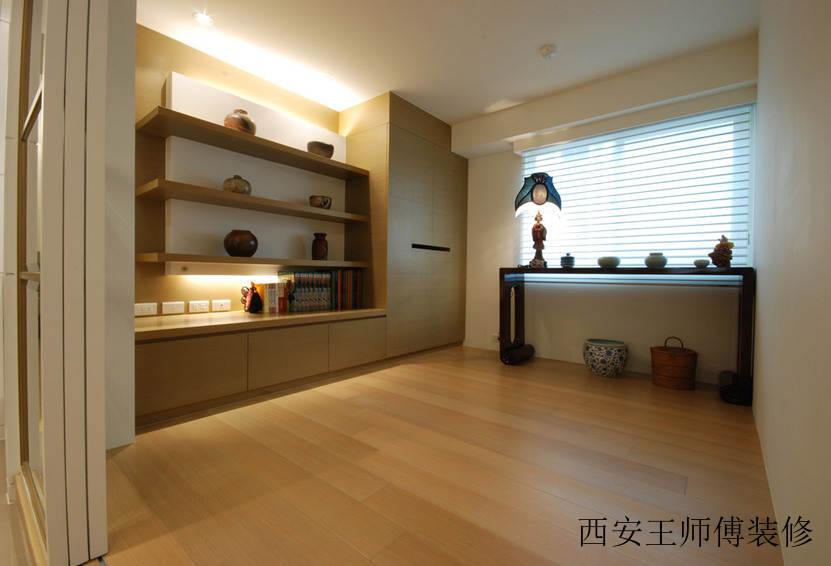禅风日式书房书柜造型设计