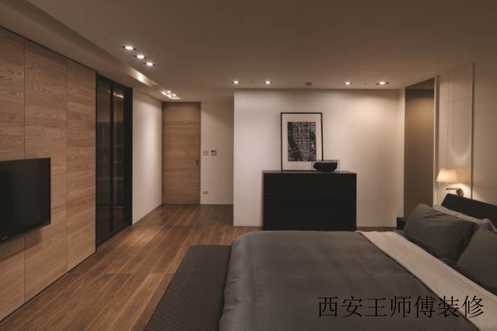 现代日式卧室 隔断墙设计装饰图