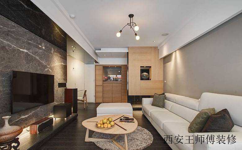 简约现代客厅大理石电视背景墙装饰欣赏图