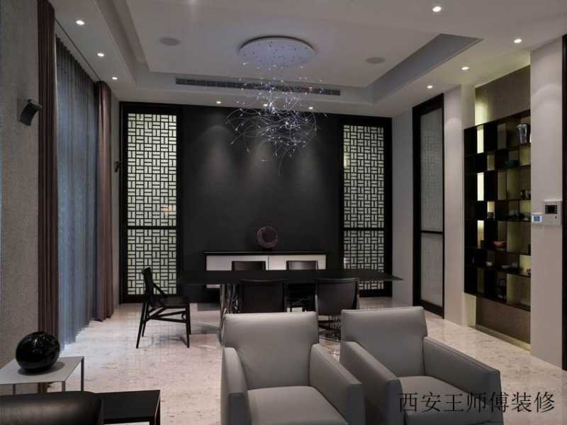 深色沉稳现代家居线型灯具欣赏