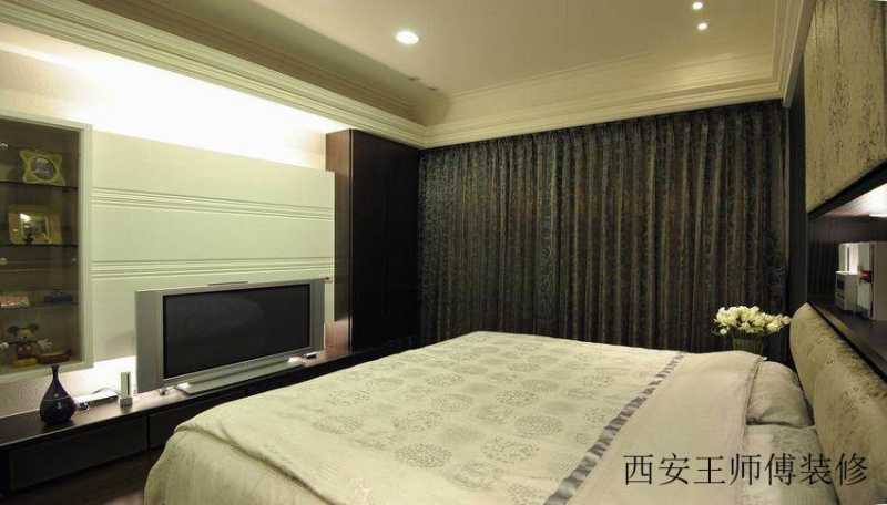 现代家居卧室黑色窗帘装饰