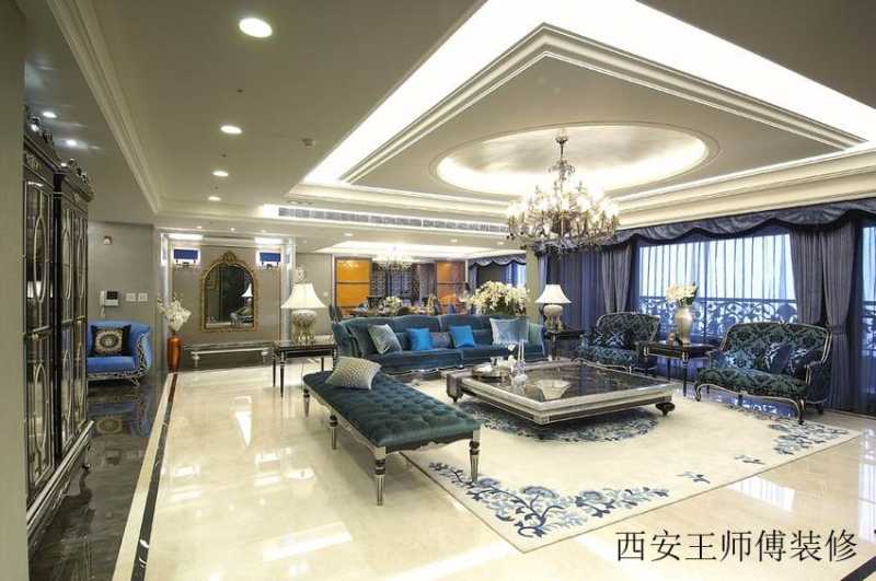 欧式古典奢华风 客厅吊顶效果图