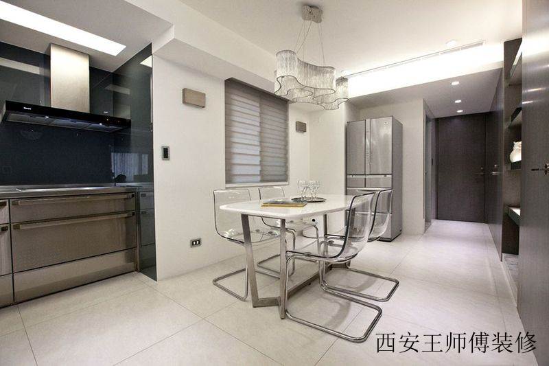 现代简约设计家居厨房餐厅一体化装修效果图