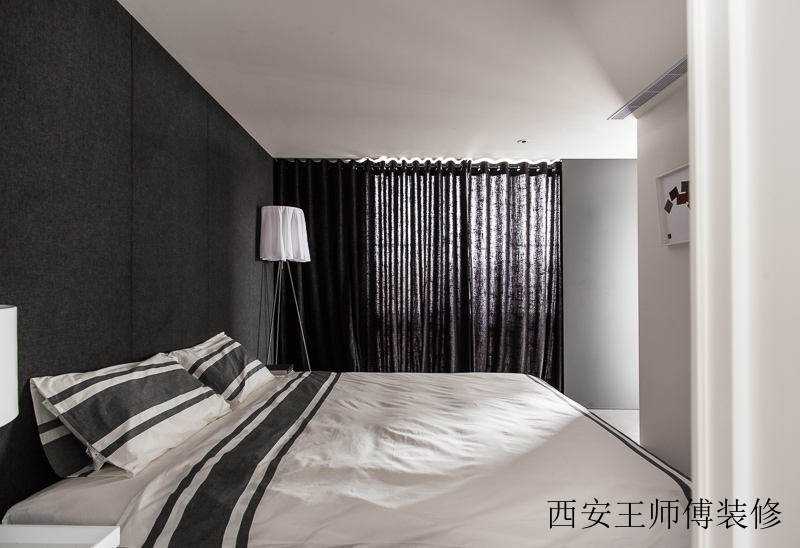 摩登现代卧室黑色背景墙装饰