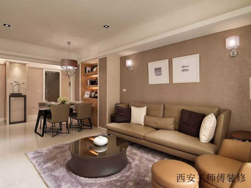 简约设计现代客餐厅一体家装案例图