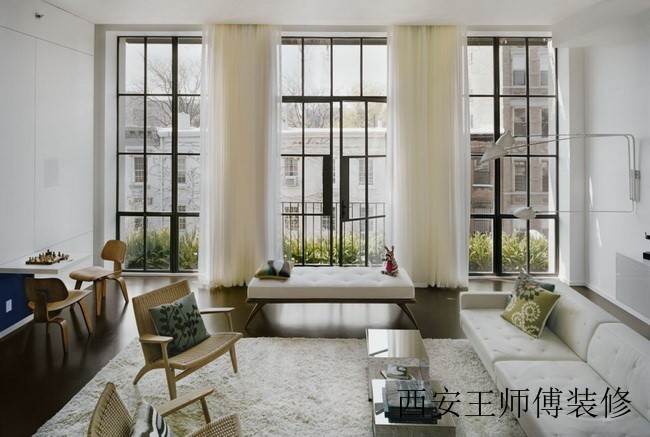 简约自然复式客厅窗户效果图