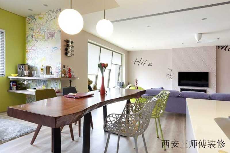 公寓开放式餐厅混搭布置