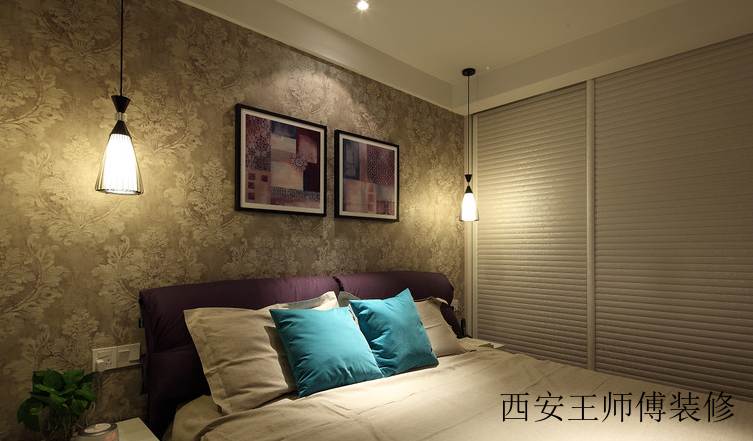 摩登现代卧室床头挂画装饰