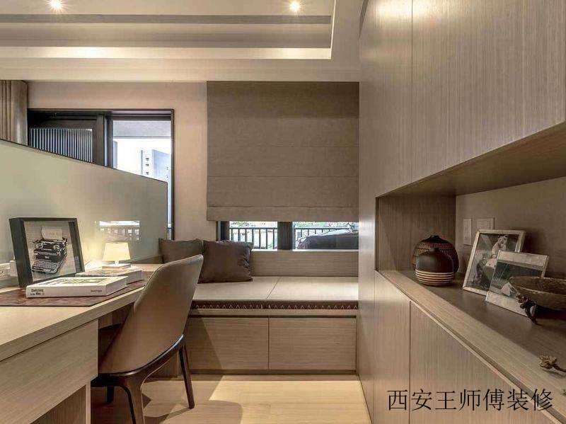 55平现代简约小户型书房榻榻米设计效果图