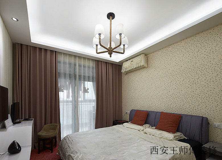 现代设计卧室室内窗帘装饰图