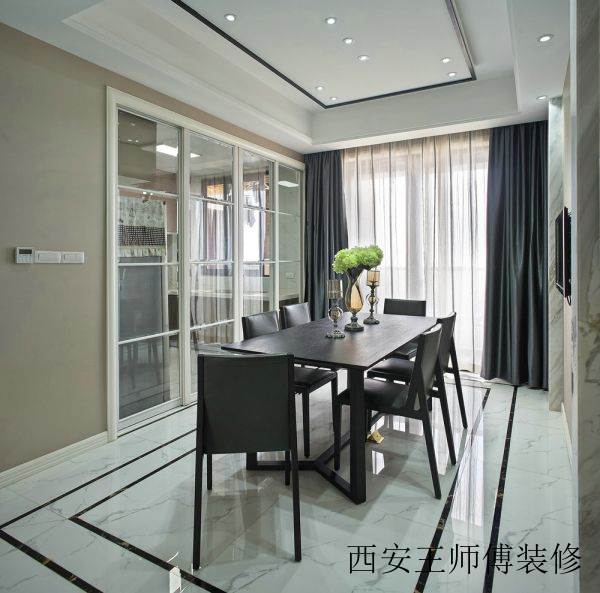 黑白现代家居餐厅效果图
