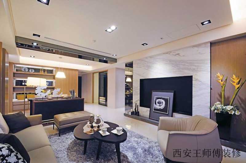 简约现代客厅大理石背景墙设计