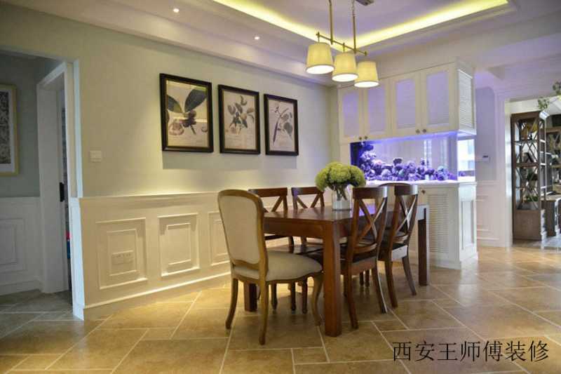欧美复古风餐厅背景墙效果图