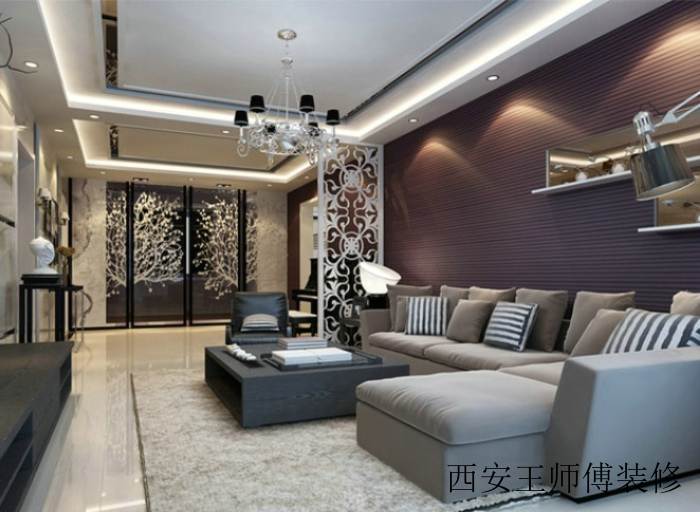 现代家装客厅半隔断效果图