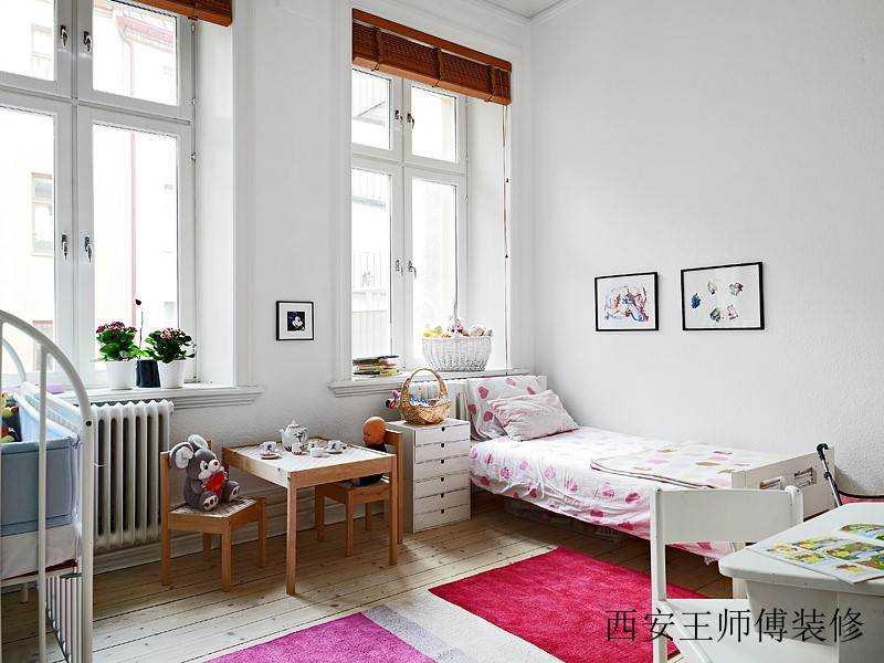 甜美文艺北欧风儿童房效果图